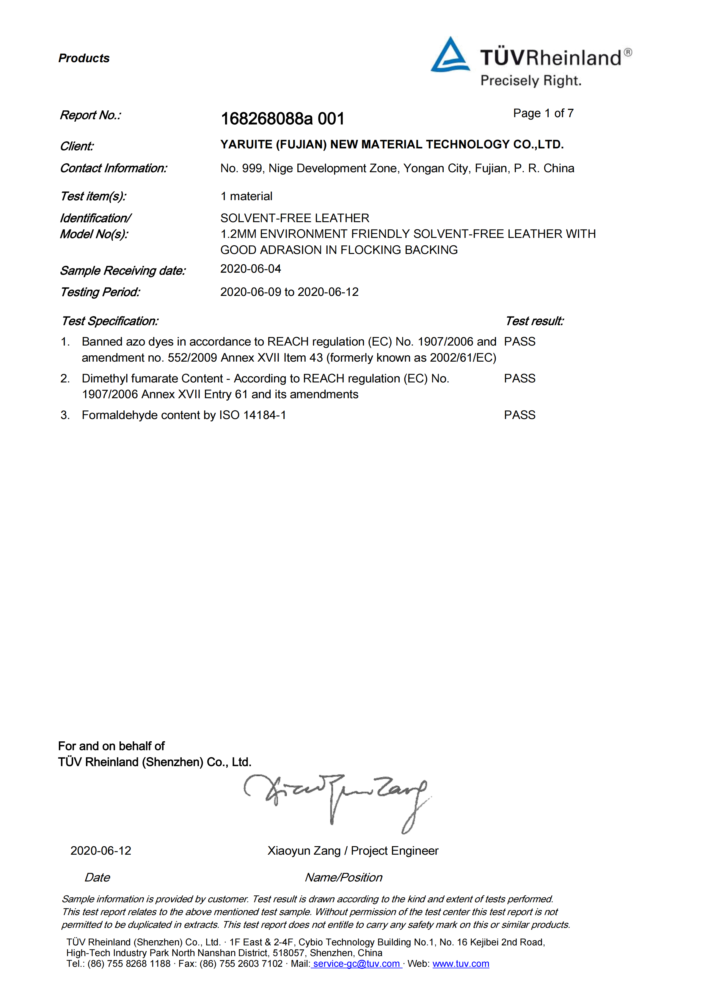 DMF & Formaldehyde & Azo
