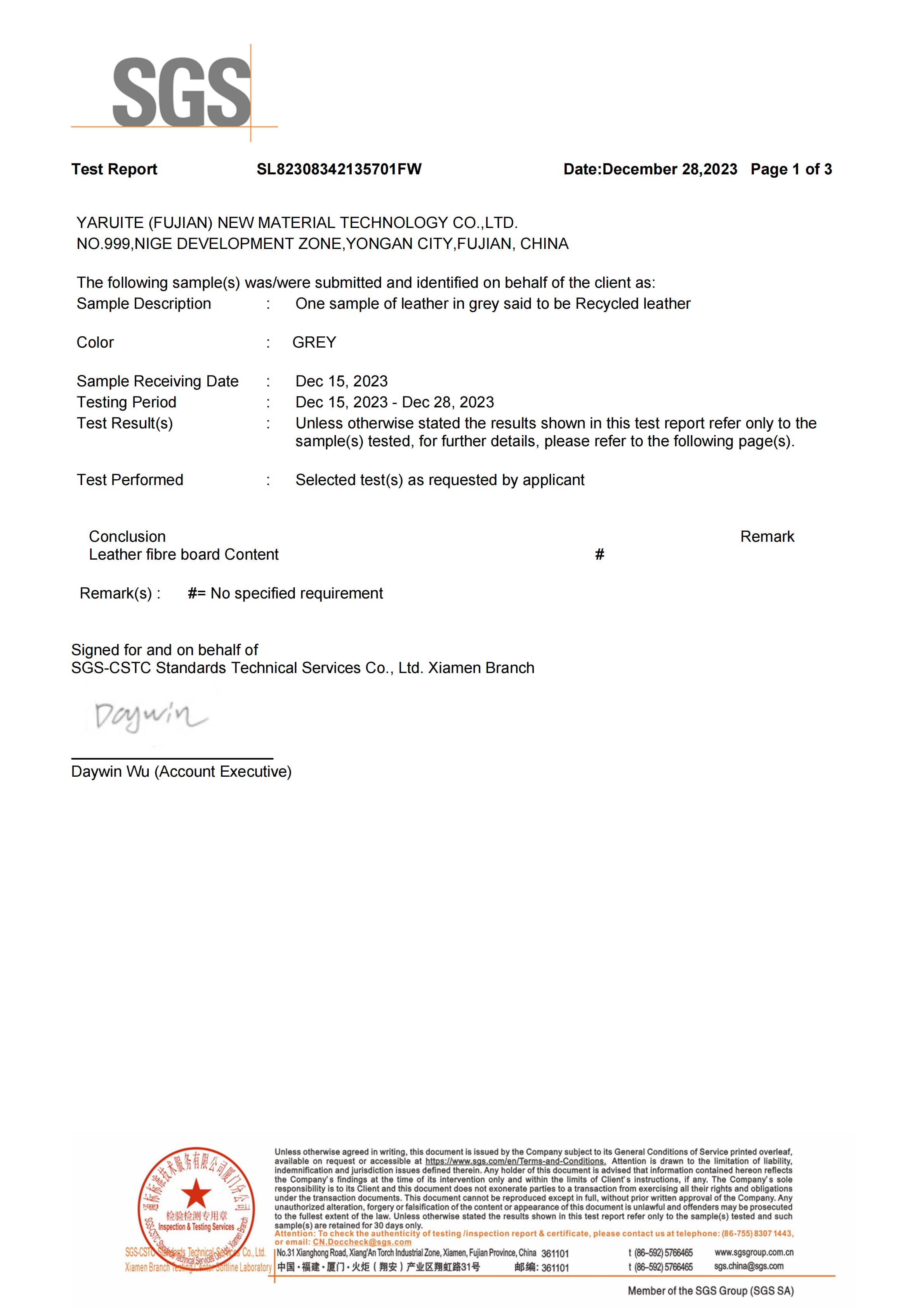 Leather Content Test